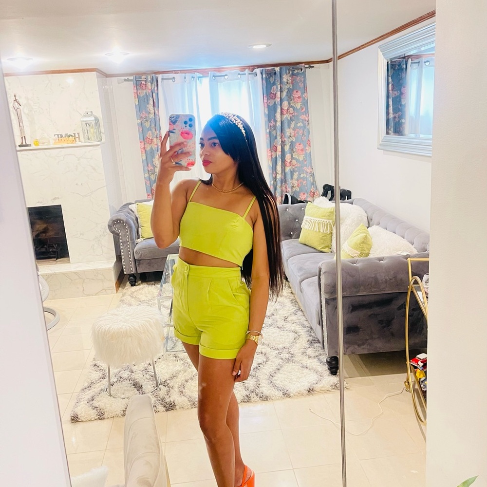 Neon Yellow Two-Piece Set